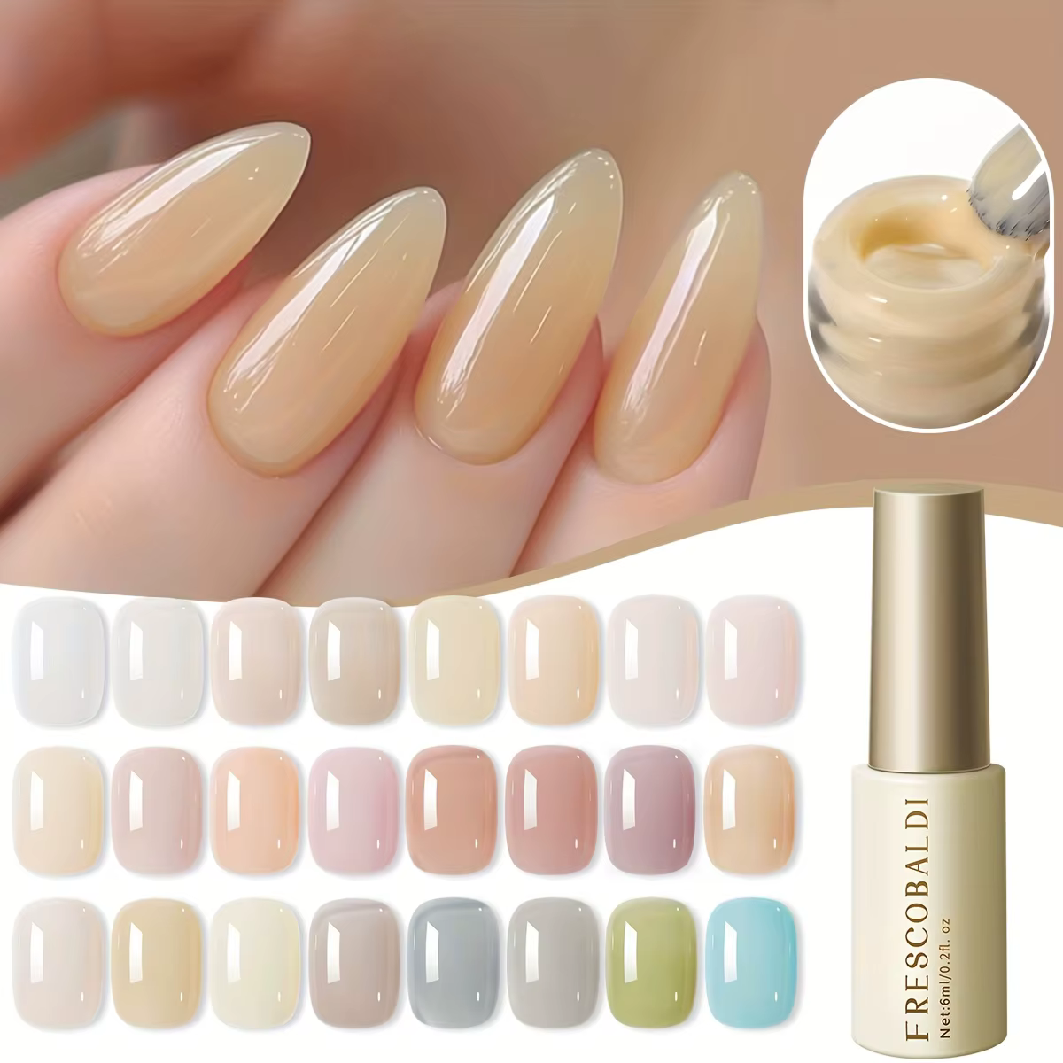 24 pièces série translucide 24 couleurs --- nouvelle nail art populaire ultra-lumineux glace