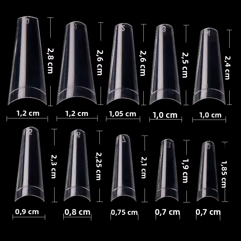500 pièces clair naturel français Ballet cercueil faux ongles acryliques conseils d'art Gel UV Ultra Flexible