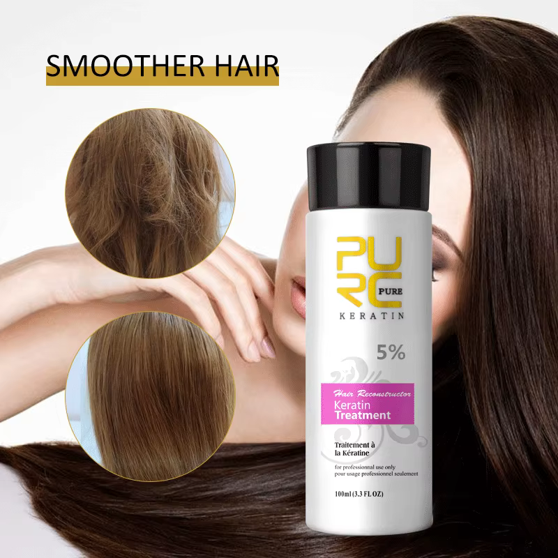 PURC – shampoing purifiant à la kératine, traitement des cheveux, nettoyage en profondeur, lissage, soins capillaires, beauté et santé, 100ml