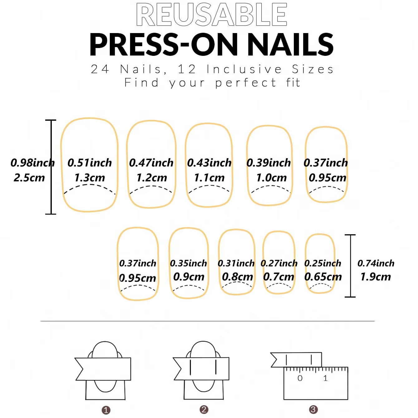 Faux ongles en marbre carré moyen