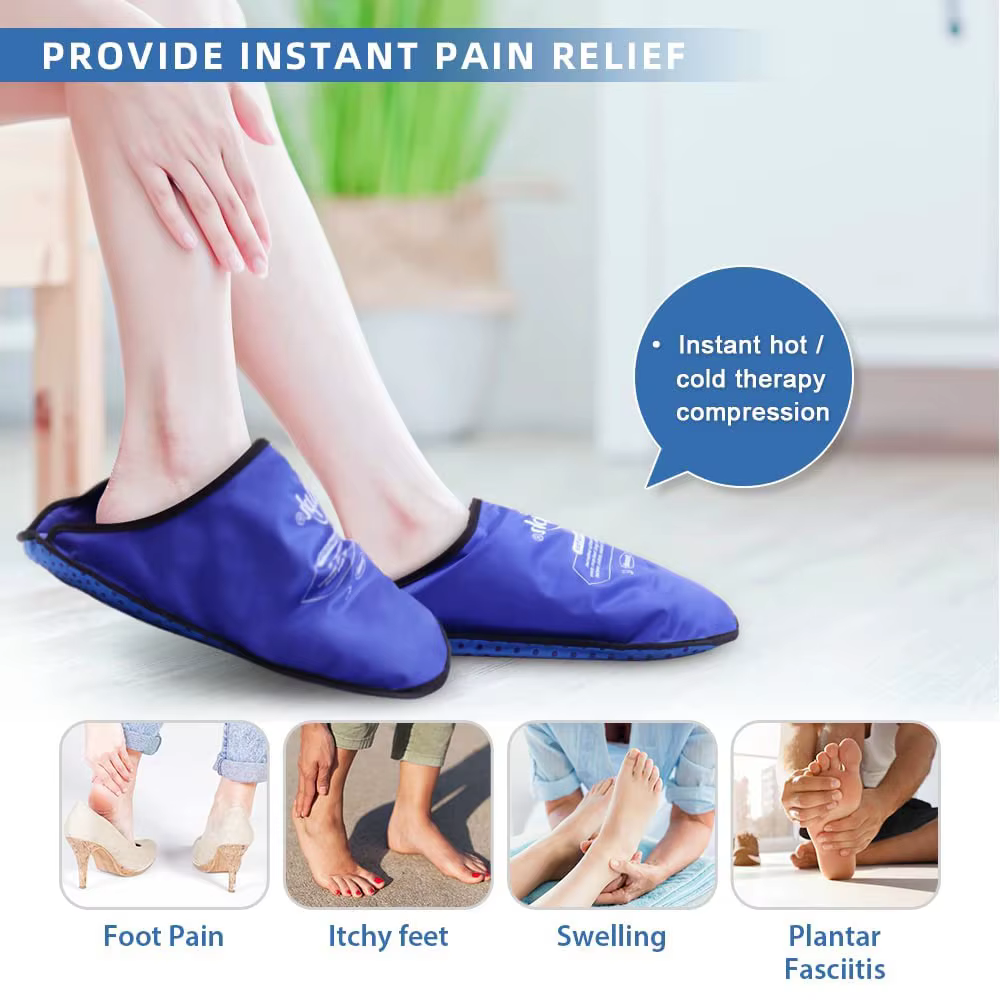 Chaussons de thérapie par le froid chaud pour les pieds enflés, orthèse de pied, pack de glace, gel rond, neuropathie, instituts oto