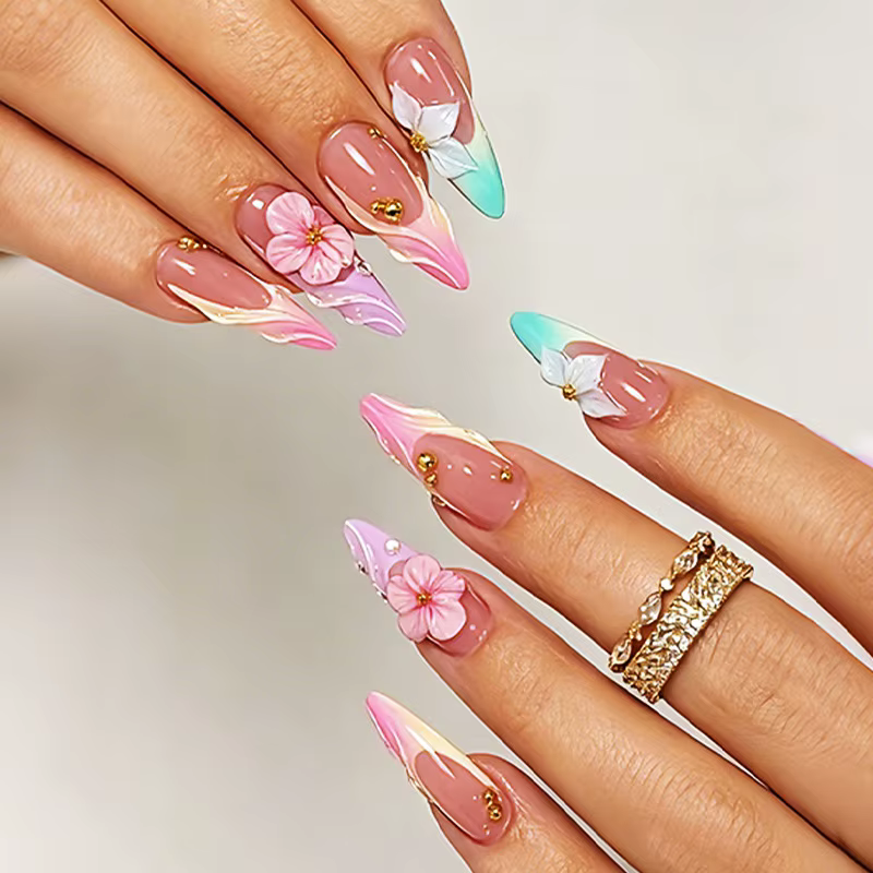 24 faux ongles à presser