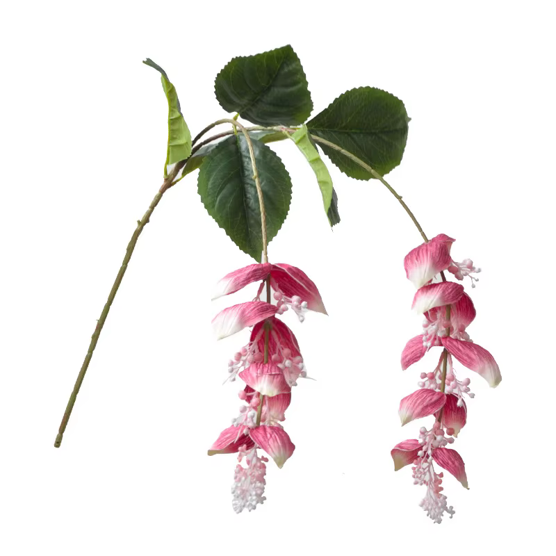 Décoration de plafond de mariage, 2 pièces, fausses fleurs Medinilla suspendues, fleurs artificielles pour vitrine, décoration esthétique de la maison, du jardin et de la chambre