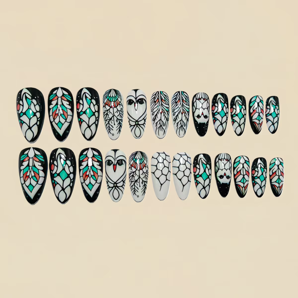 Faux ongles mi-longs pour femmes et filles
