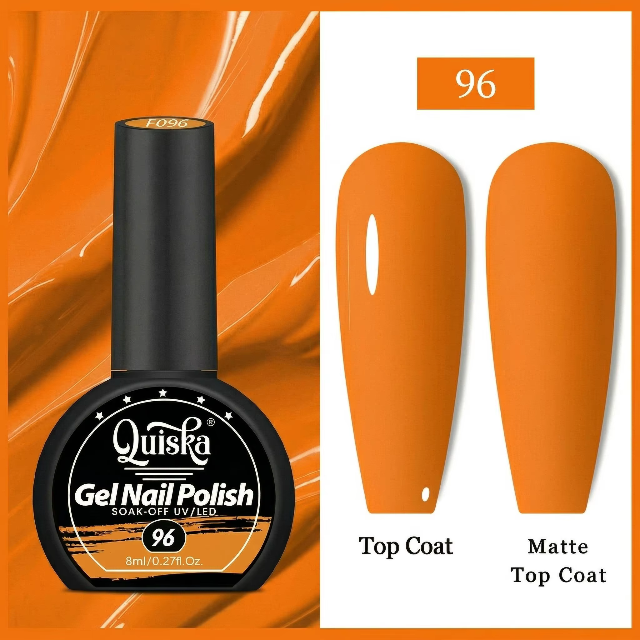 Vernis à ongles fluorescent Quiska 8 ml — Série Néon | Convient à toutes les saisons | Gel durci aux UV | Formule à