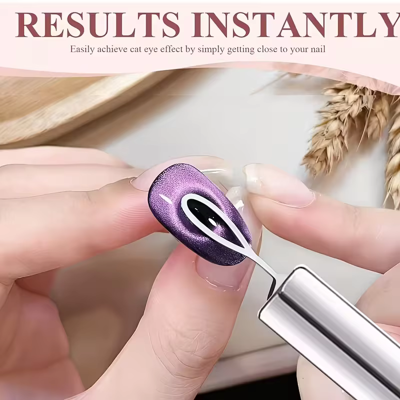 4 styles d'outils de nail art en métal pour ongles œil de chat en Y / style français mignon