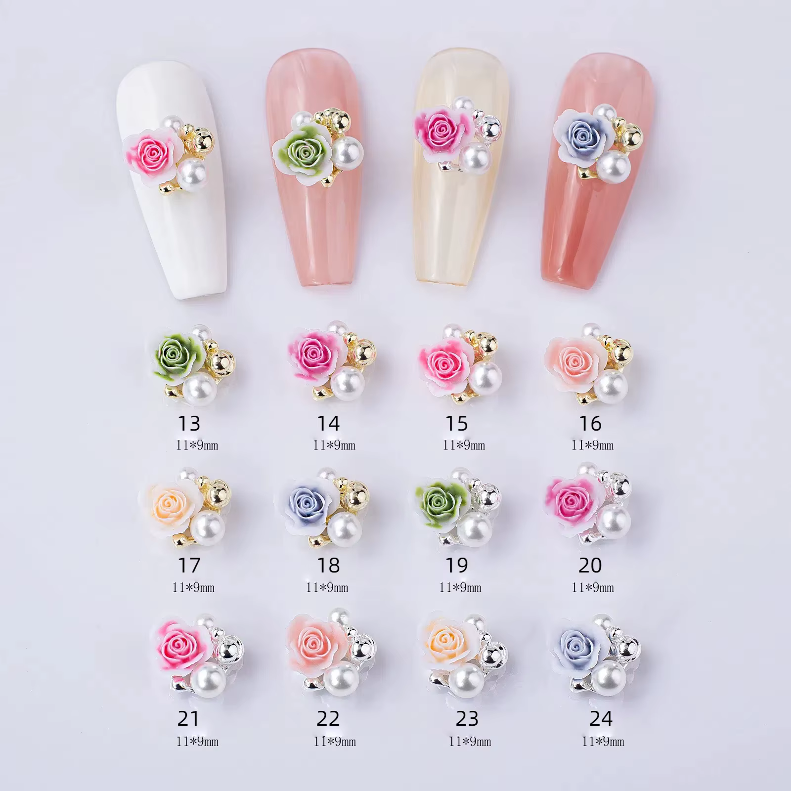Décorations pour ongles en alliage de résine