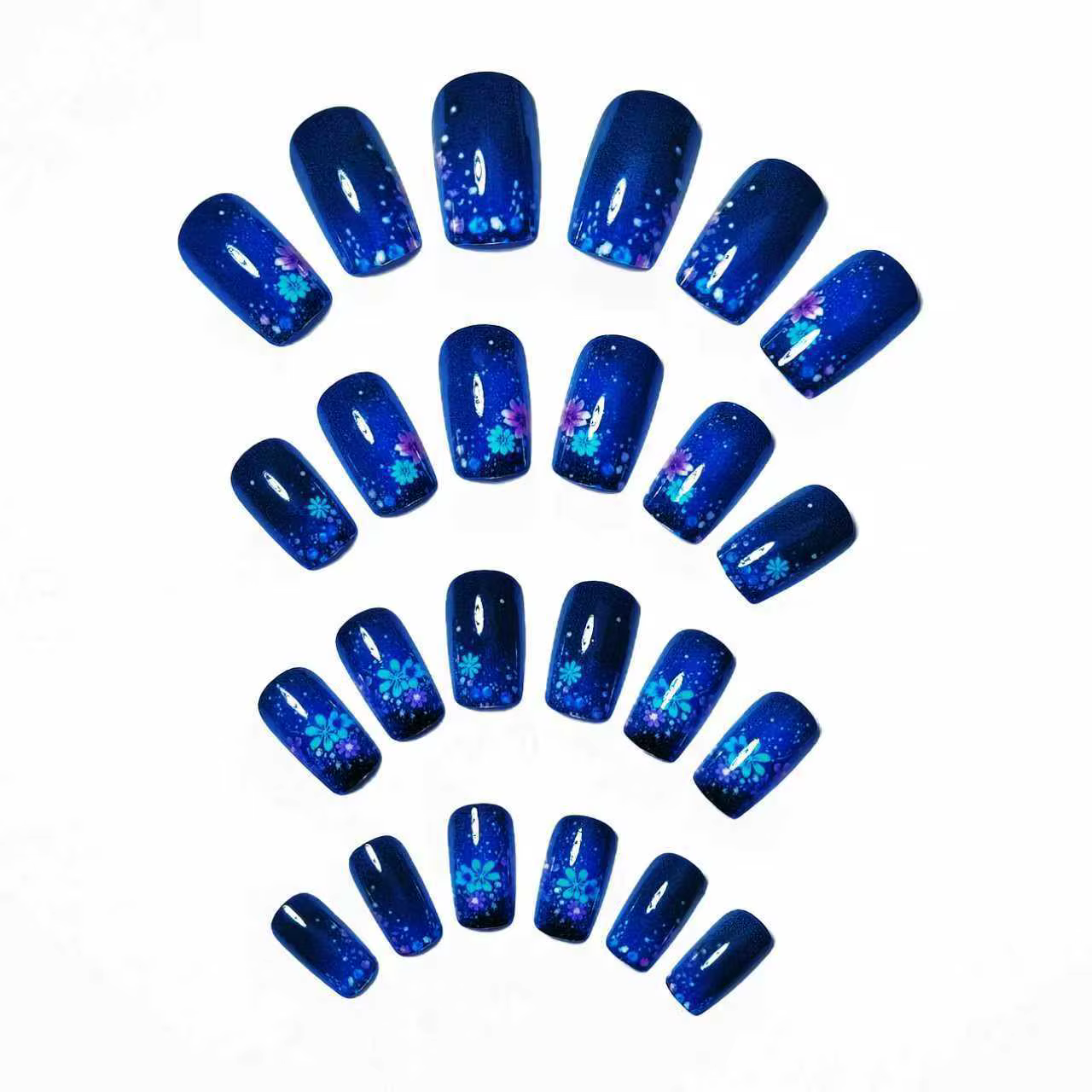 Faux ongles courts carrés moyens pour femmes et filles