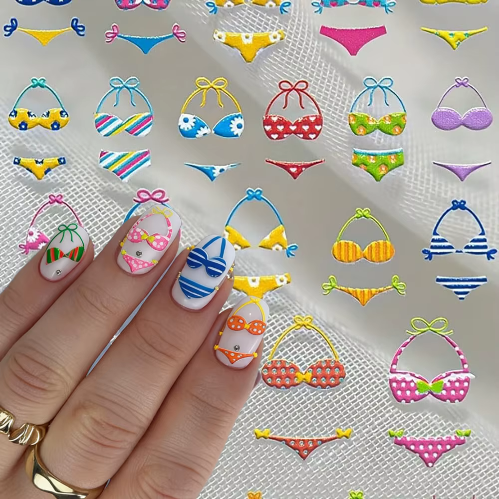 Autocollants pour ongles d'été sexy pour filles