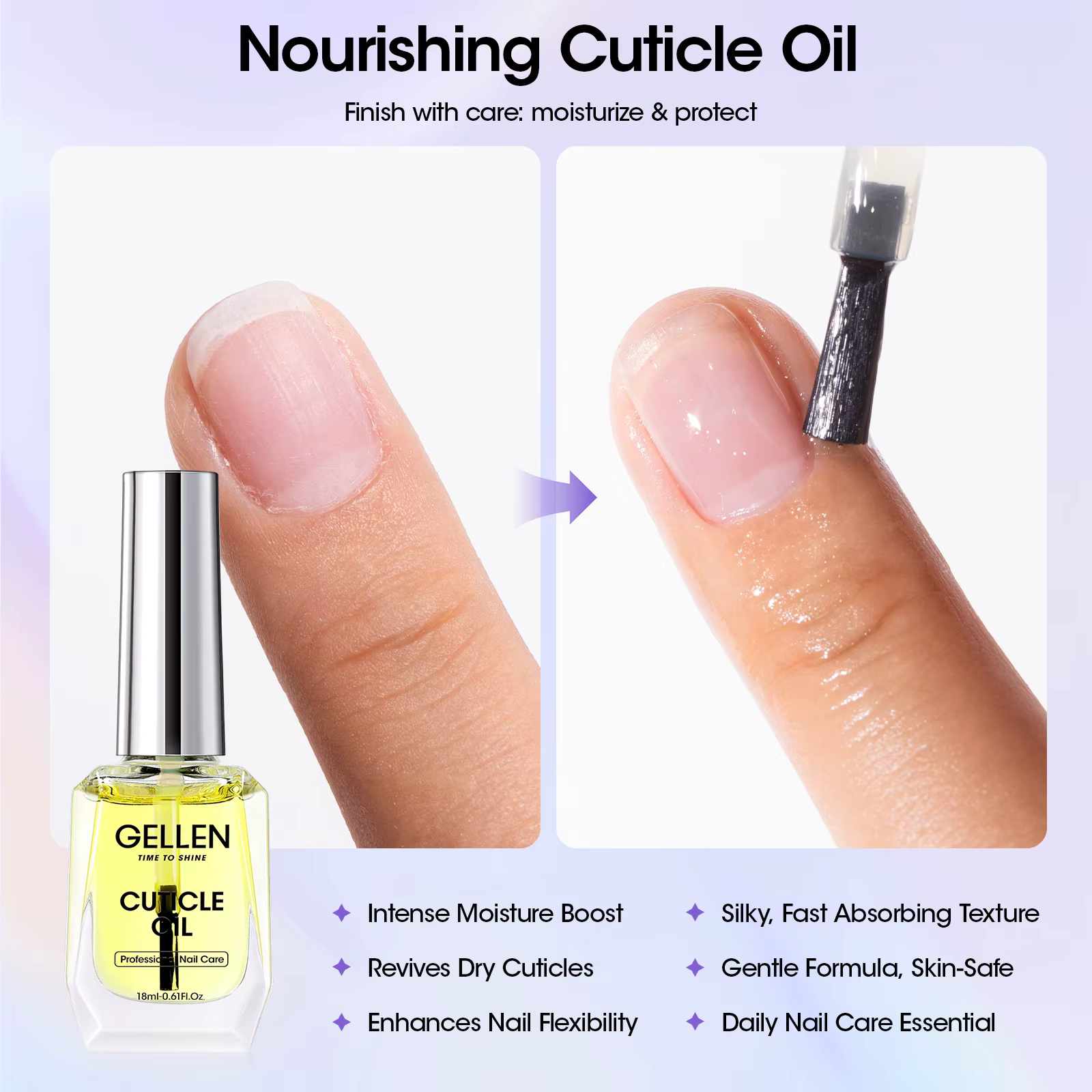 Kit professionnel GELLEN pour retirer le vernis à ongles en gel – Dissolvant rapide sans feuille