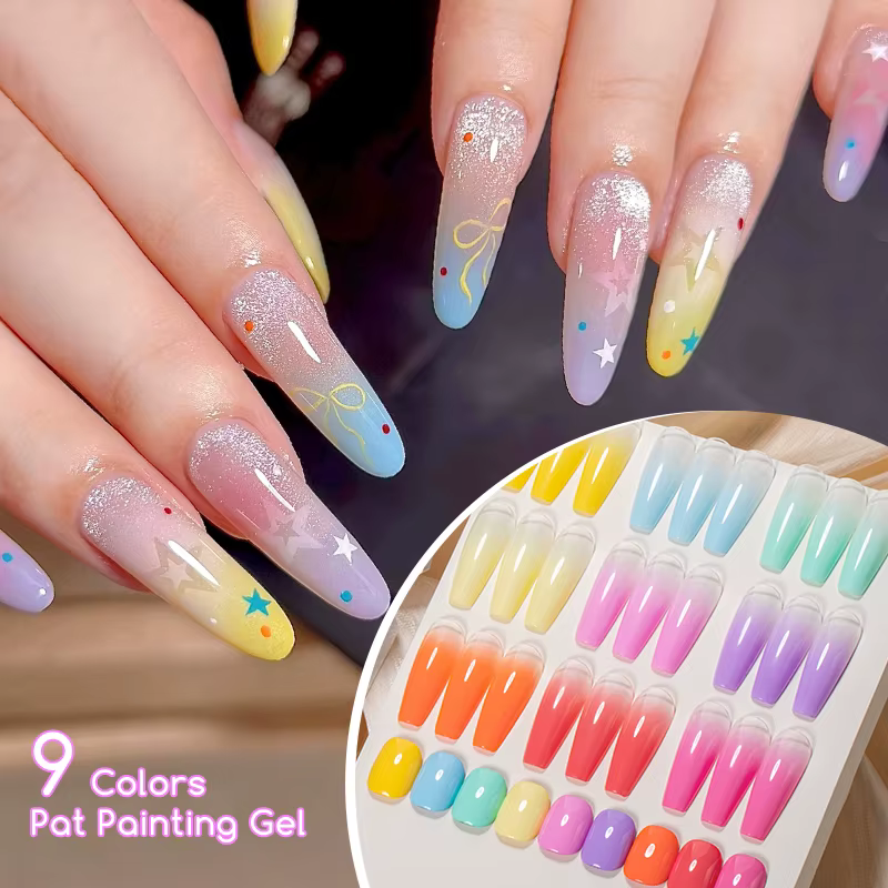 1-9 couleurs bonbons peinture à l'huile 3D Sculpture créative bricolage Gel tremper Gel ongles modélisation Gel