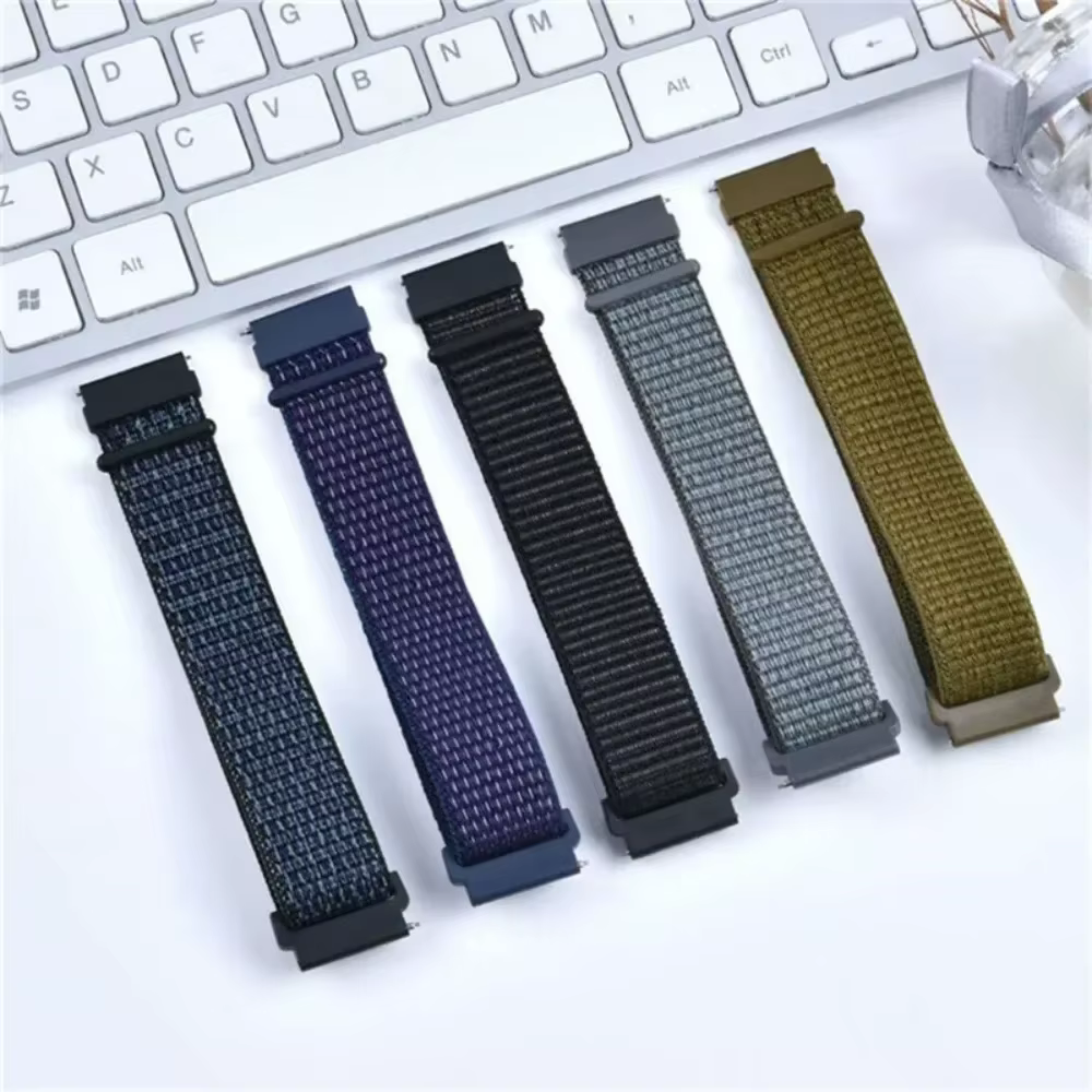 Sangle à boucle en nylon pour Garmin Forerunner 55, 165, 265, 965, 255, Active 5, VivomGruTrend, Vivoactive 5, Venu 3/2, Bracelet Ceinture, 20mm, 22mm