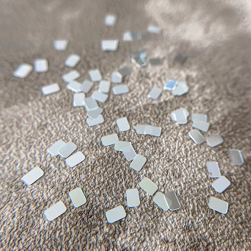 Bijoux à paillettes pour ongles carrés en argent