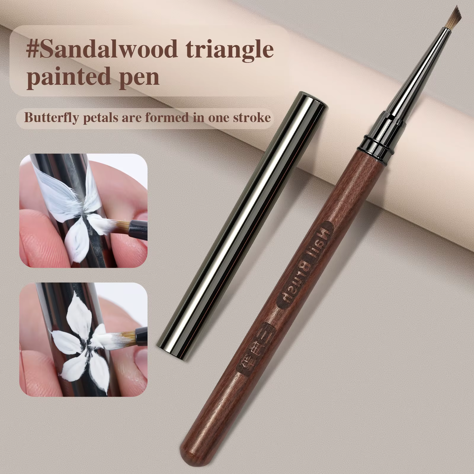 Pinceau de peinture triangulaire pour ongles