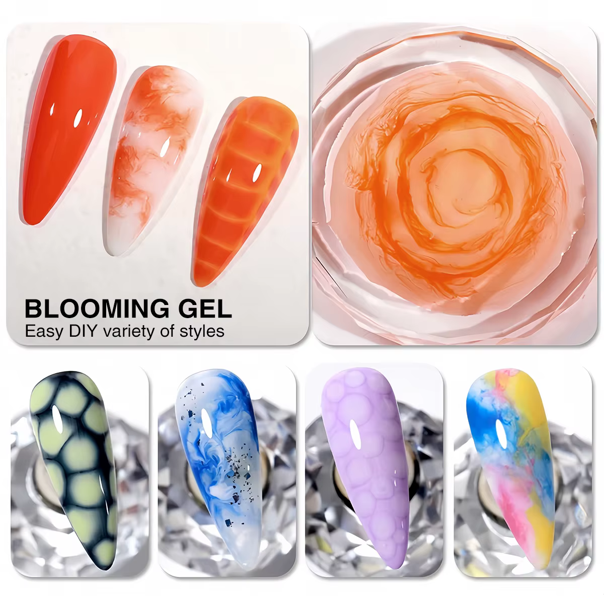 Ce gel pour ongles de 15 ml est un gel fonctionnel à effet blooming qui rehausse l'art et la beauté du nail art. C'est comme ça