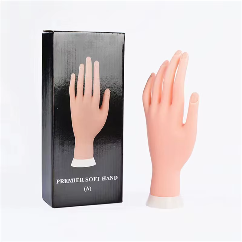 Silicone Nail Art pratique main acrylique faux ongles formation ongles modèle doux Flexible pliable Mannequin manucure outils