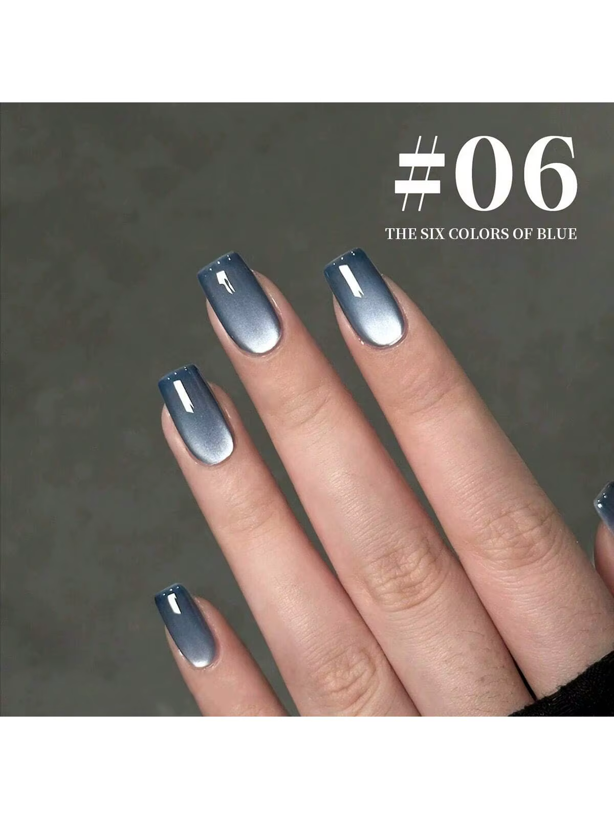 6 pièces 15ML série bleue oeil de chat vernis à ongles Gel ensemble Semi Permanent Nail Art trempage UV LED Salon de