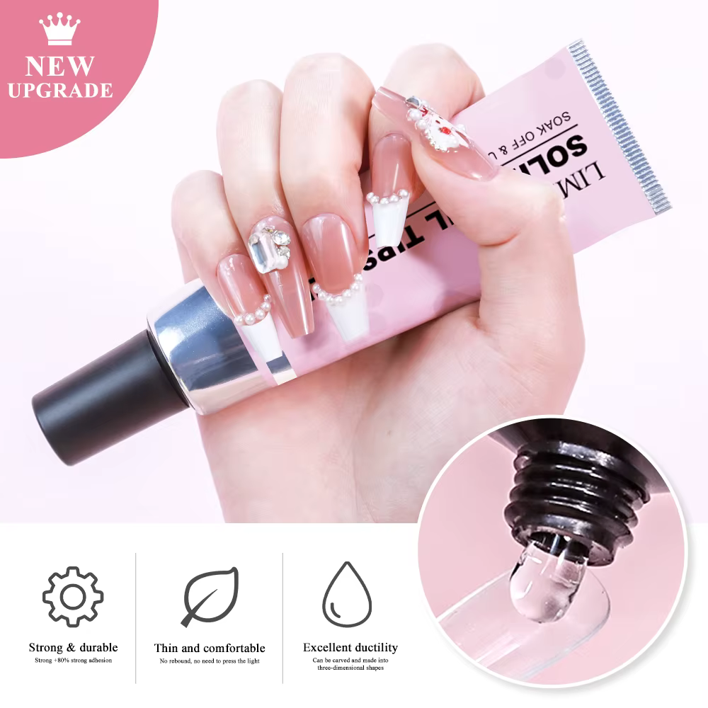 LIMEGIRL 30g Gel de pointes d'ongles solides multifonctionnel