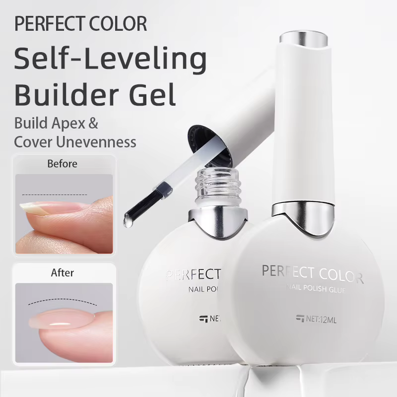 Gel constructeur transparent de couleur parfaite pour vernis à ongles 12 ml Gel fortifiant de formule auto-nivelante