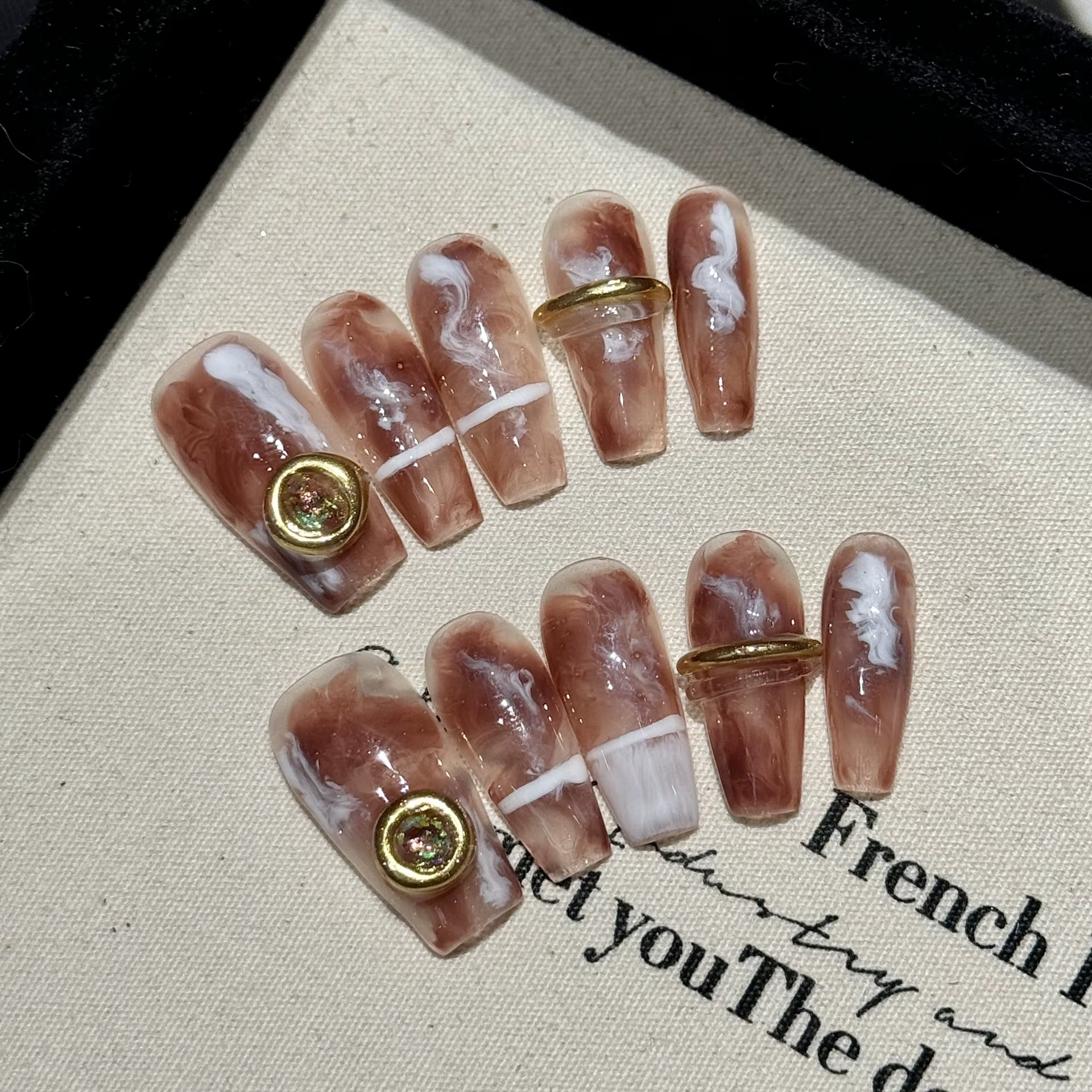 Faux ongles à pression faits à la main pour femmes et filles