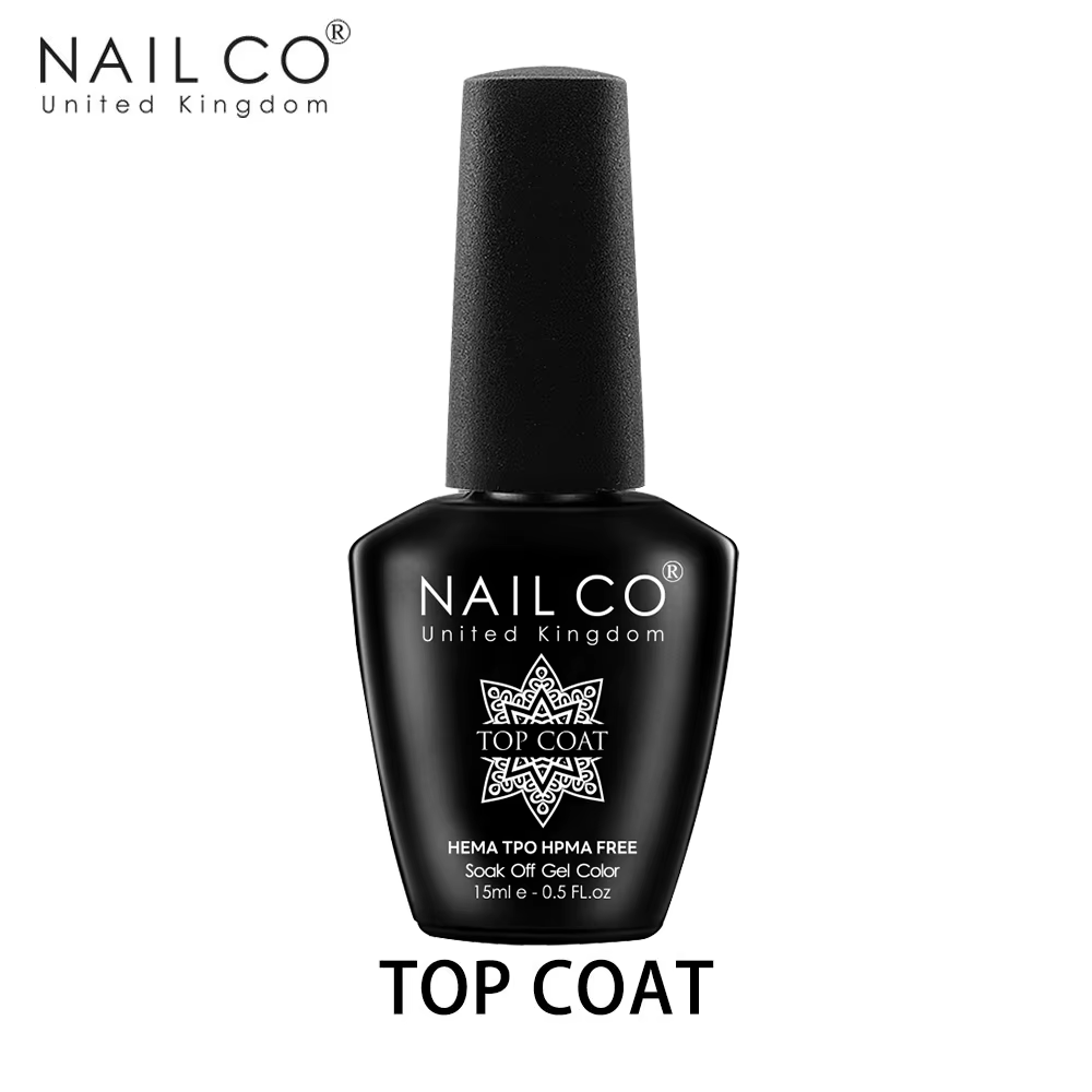 NAILCO Vernis à ongles en gel 15ml SANS HEMA ET SANS TPO Base et Top Coat sans résidu Transparent Primer Laque
