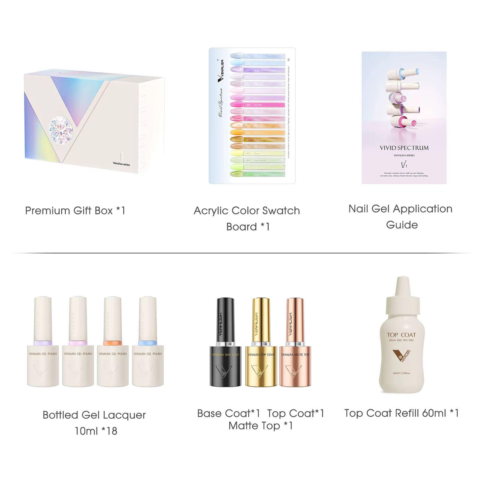 TPO FREE VENALISA 10ml vernis à ongles Gel VIP Kit couleur rouge Collection affichage