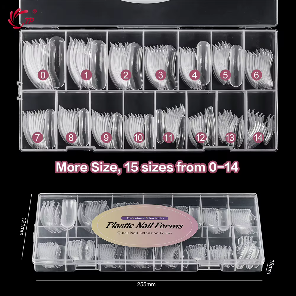 TP 150 pièces formes d'ongles cercueil incurvées longues moule à ongles clair pour Gel d'ongle Poly Extension acrylique