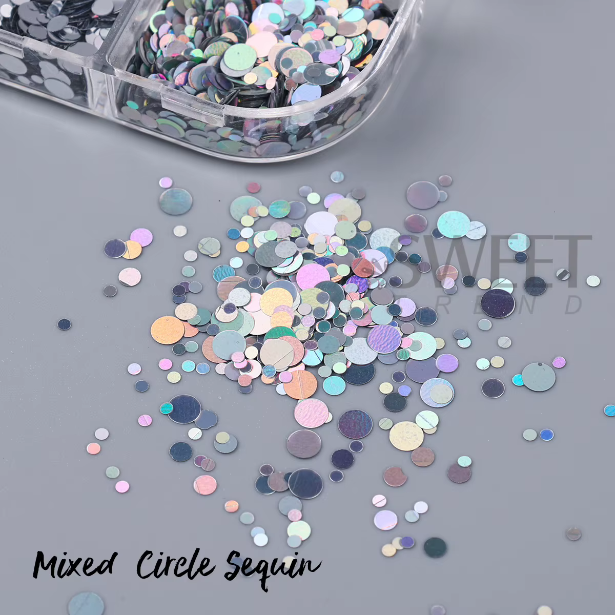 6 grilles or argent rond cercle ongles paillettes Laser miroir brillant à pois