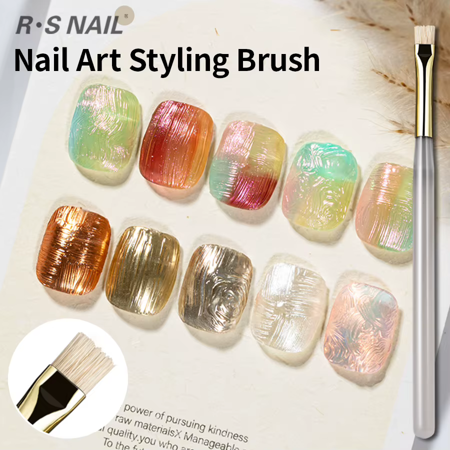 RSNAIL Nail Art brosse multifonctionnelle rayure Liner brosses modélisation ondulation de l'eau bricolage conception