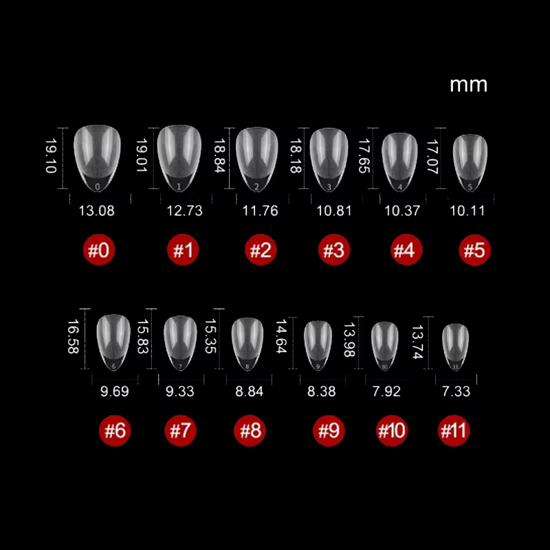 120 pièces XXS Super court amande couverture complète sculpté Gel souple ongles conseils presse sur Capsule Americaine