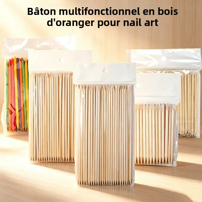 Bâtonnets en bois pour ongles