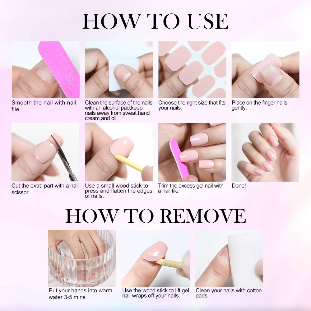 Autocollants pour ongles en gel sans UV