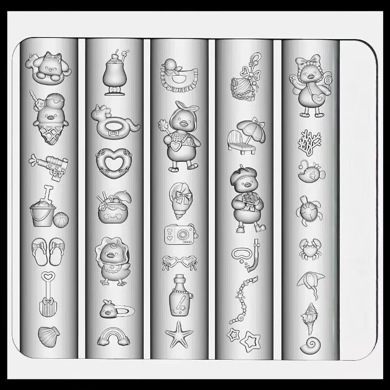 Adorable moule à ongles de dessin animé de canard en Silicone 3D avec Accent d'arc pour décor de manucure à faire soi-même