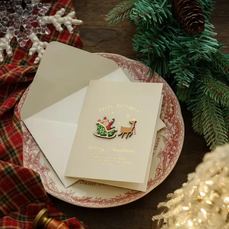 Cartes de Noël Cartes de réveillon de Noël vintage Cartes cadeaux Cartes de voeux de vacances Cartes de Noël manuscrites