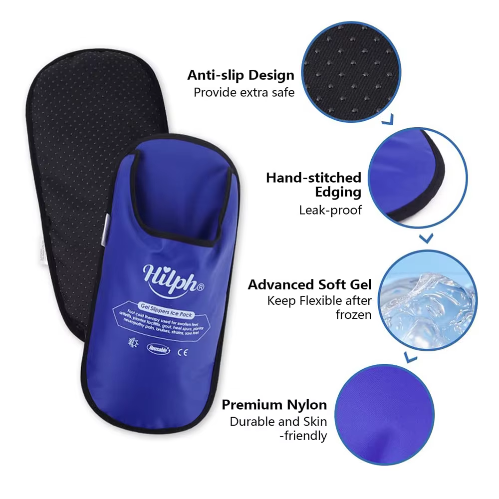 Chaussons de thérapie par le froid chaud pour les pieds enflés, orthèse de pied, pack de glace, gel rond, neuropathie, instituts oto