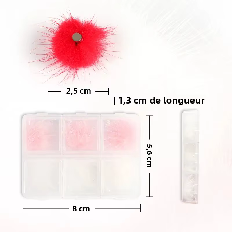 Boules de Pom pour ongles en peluche moelleuses détachables