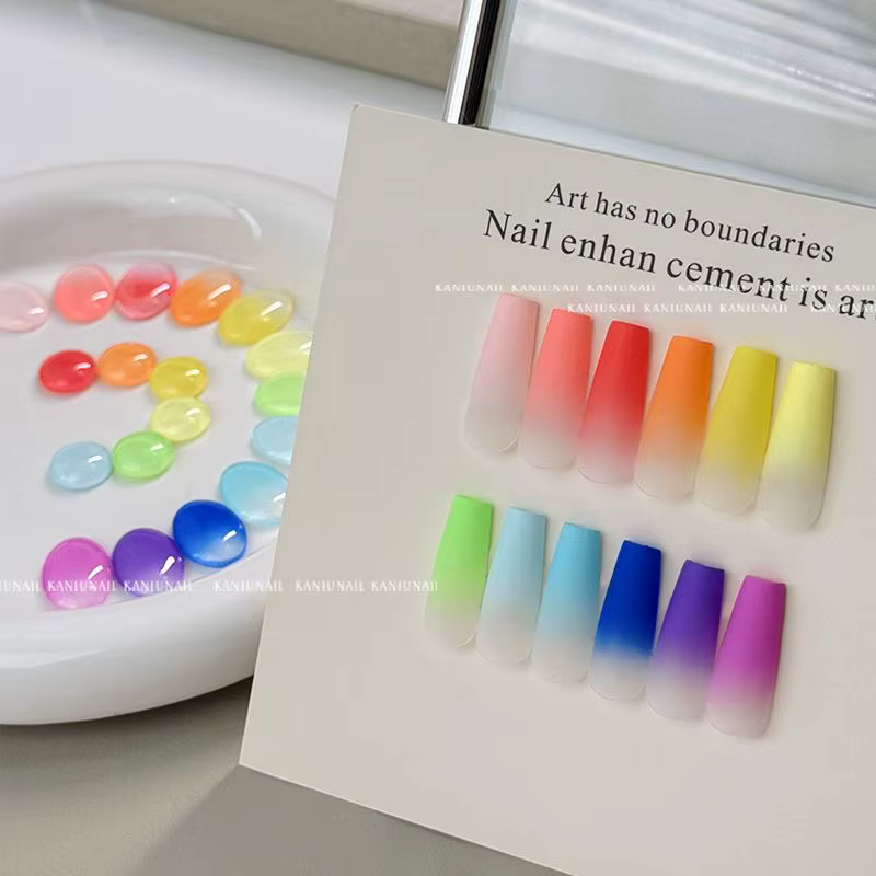 Kit de vernis à ongles adhésif 12 couleurs arc-en-ciel