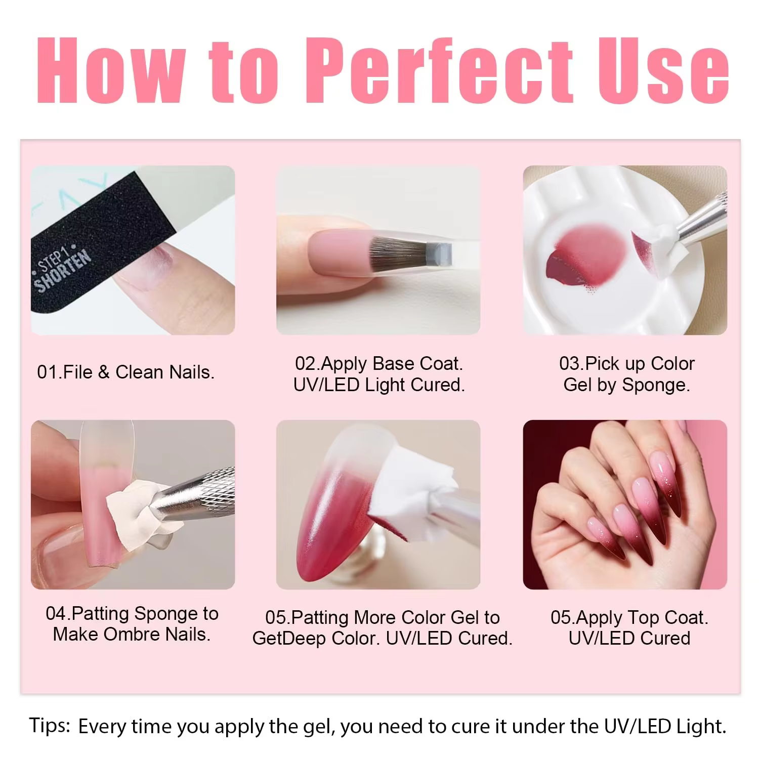 Ensemble de vernis à ongles en gel inspiré de la crème glacée