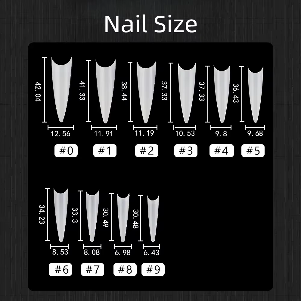 Faux ongles transparents Extra longs à pointe de démon