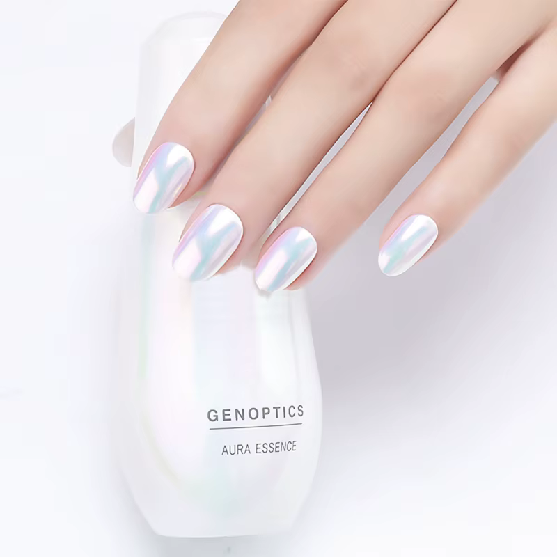 Brillant ongles perle néon rose frotter