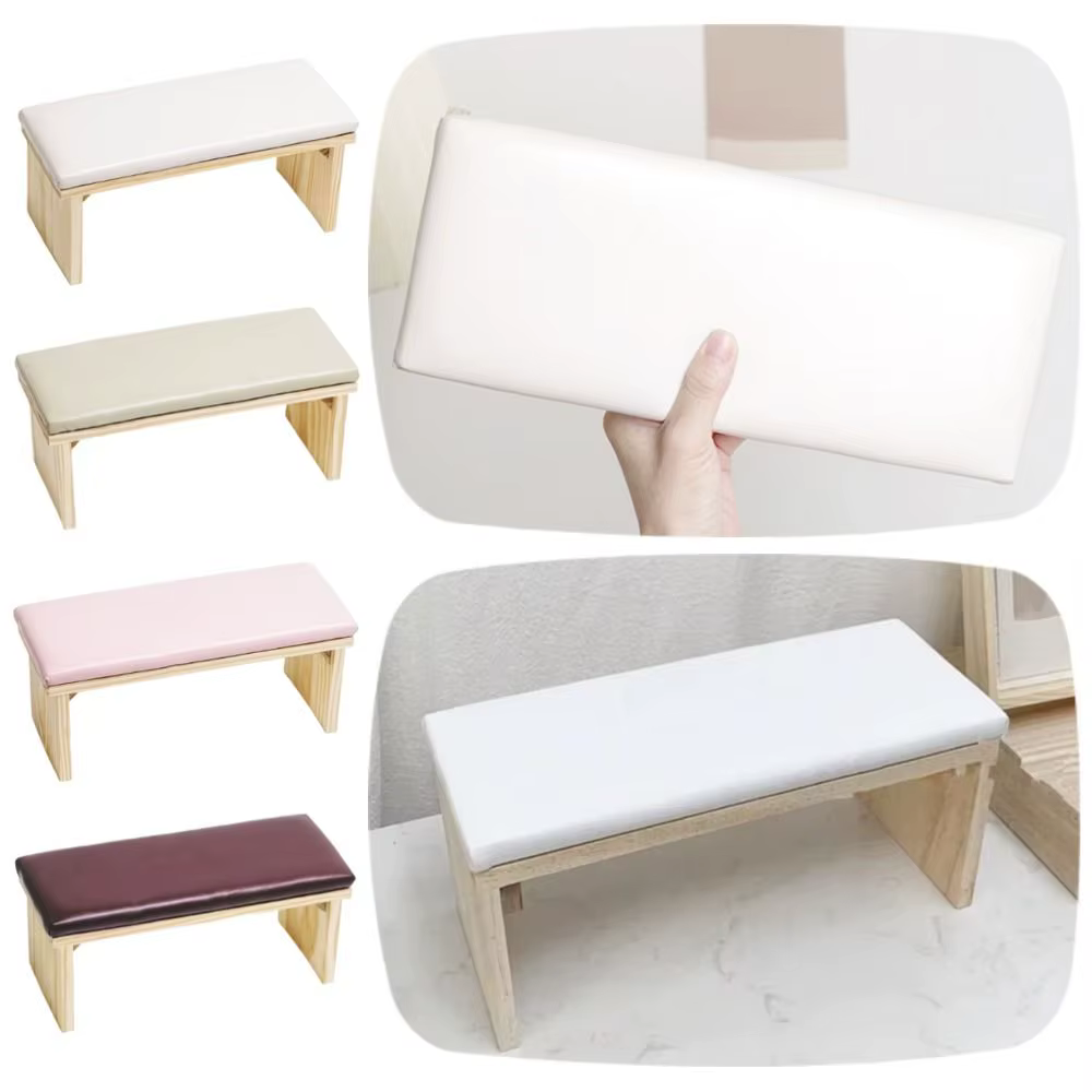 Support de manucure ergonomique antidérapant en bois avec coussin de repose-bras imperméable et confortable pour nail art