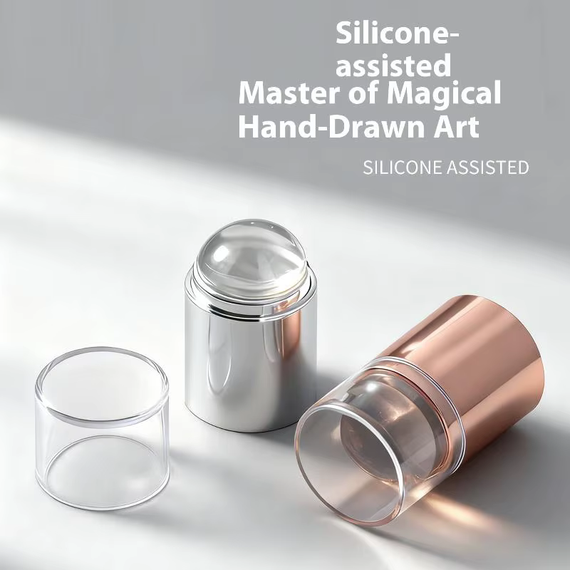 Mini sceau à ongles Transparent avec grattoir