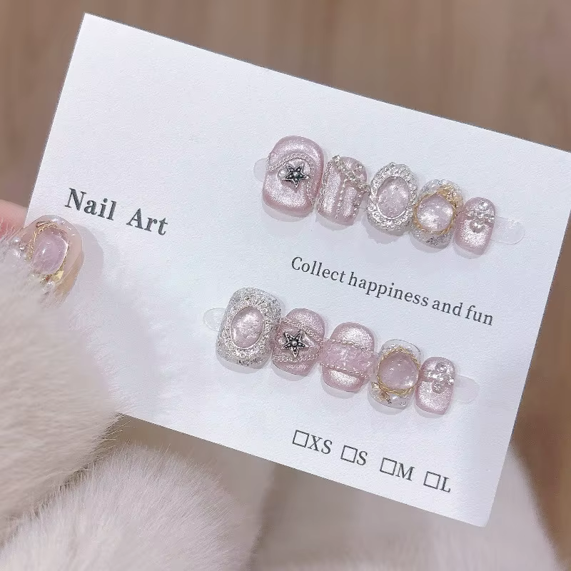 10 pièces de faux ongles à presser faits à la main
