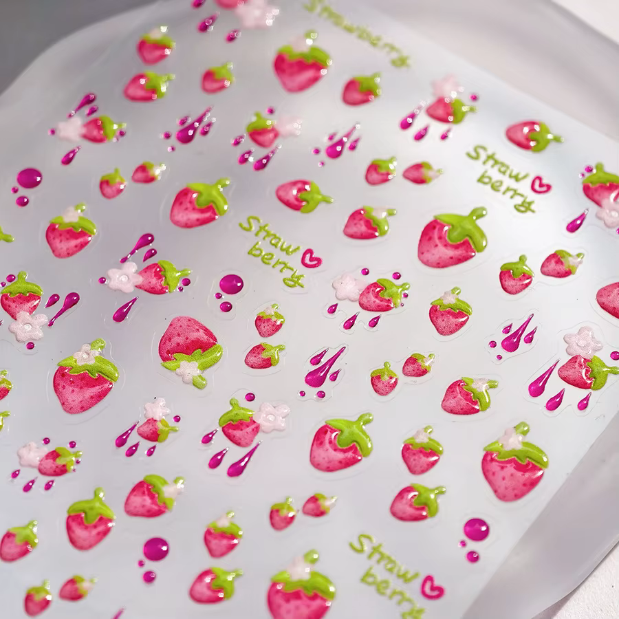 Autocollant de manucure 5D fruits d'été