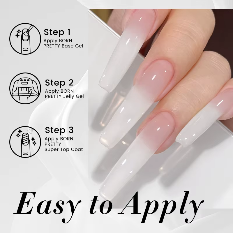 BORN PRETTY 10ml gelée laiteuse blanc Gel vernis à ongles translucide Semi Permanent tremper UV LED Gel
