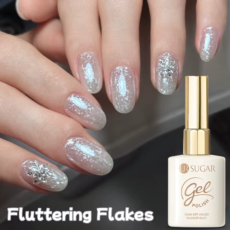 UR SUGAR 15ml Vernis Gel Semi-Permanent Effet Paillettes Scintillantes UV/LED Soak Off pour Manucure et Nail Art