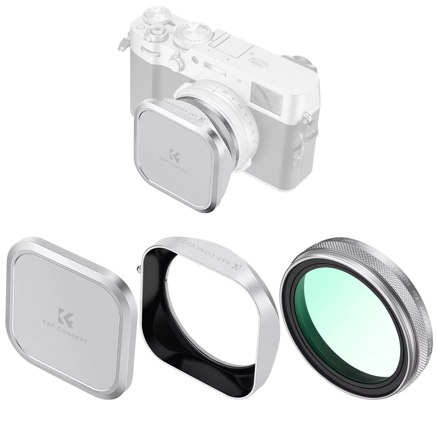 K & F Concept MCUV filtre UV 1/4 noir Pro filtre antibrouillard capuchon d'objectif pour Fuji X100 X100F X100S X100T X100V X100VI Nano-X