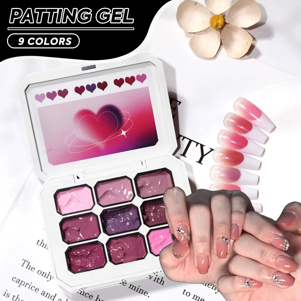 1 pièce Gel à ongles semi-solide rose 9 couleurs