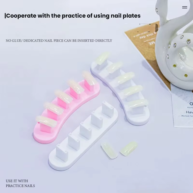 Combo d'outils pour nail art – Supports pour pointes d'ongles incurvés et droites avec présentoir pour étudiants