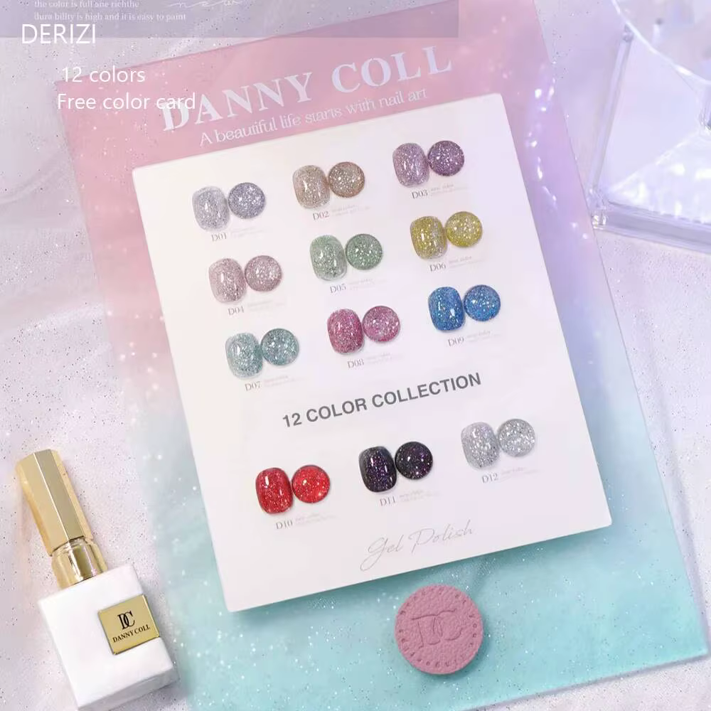 Vernis Gel Réfléchissant Scintillant Pailleté pour Nail Art – Kit de Gel Ongles Professionnel 15ml pour Salons de Manucure
